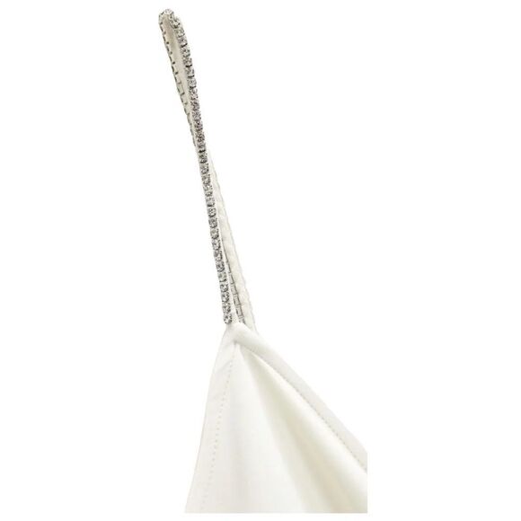 ZARA Oyster White Sparkly Strip Long Slip Dress Size S. - Picture 6 of 11